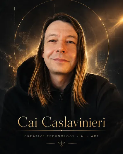 Technologiczny plakat AI z portretem